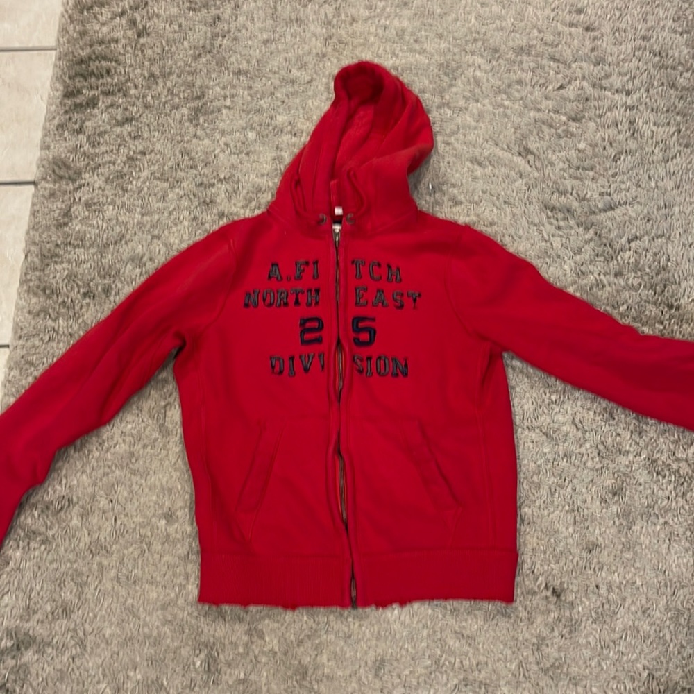 Abercrombie & Fitch Red Hoodie Sweater
